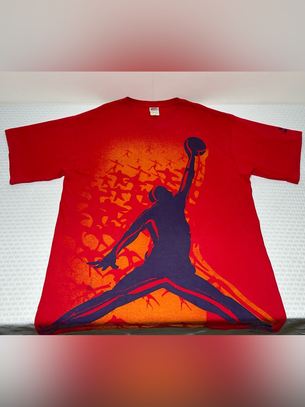 Vintage 90s Rare Nike Air Jordan USA MADE Gray Tag All Over Jumpman T Shirt XL